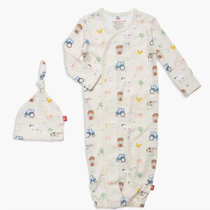 Pasture Bedtime Magnetic Gown & Hat Set